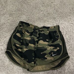 Nike Olive Green Camo Athletic Shorts